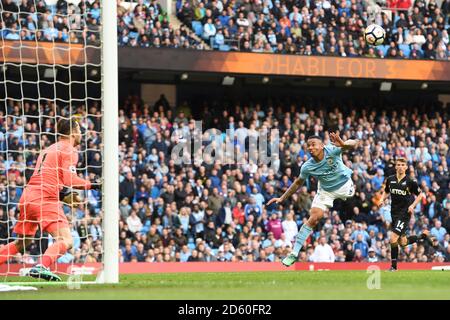 Gabriel Jesus di Manchester City segna il quinto obiettivo del suo fianco il gioco Foto Stock