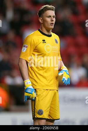 Dean Henderson, portiere della città di Shrewsbury Foto Stock