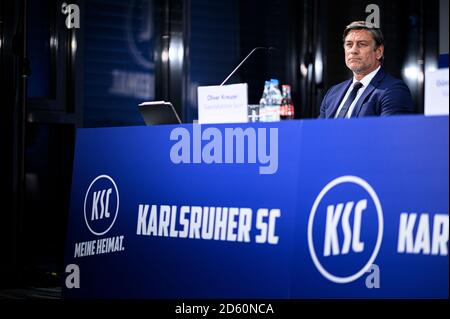 Karlsruhe, Germania. 14 ottobre 2020. Direttore sportivo Oliver Kreuzer (KSC). GES/Calcio/2. Bundesliga: Riunione generale ordinaria del Karlsruhe Sport Club al BGV, 14.10.2020 | Usage Worldwide Credit: dpa/Alamy Live News Foto Stock