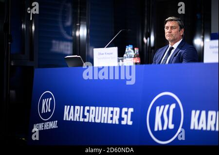 Karlsruhe, Germania. 14 ottobre 2020. Direttore sportivo Oliver Kreuzer (KSC). GES/Calcio/2. Bundesliga: Riunione generale ordinaria del Karlsruhe Sport Club al BGV, 14.10.2020 | Usage Worldwide Credit: dpa/Alamy Live News Foto Stock