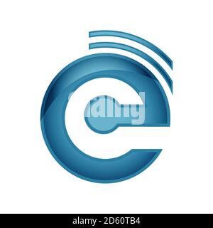 Logo con lettere e tecniche di concetto moderno per le soluzioni tecnologiche digitali progetta la progettazione vettoriale Illustrazione Vettoriale