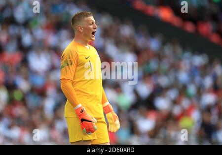 Il portiere dell'Inghilterra Jordan Pickford durante il gioco Foto Stock