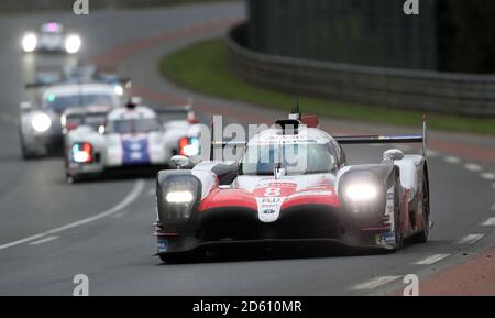 Fernando Alonso in Toyota durante le 24 ore di le Mans Foto Stock