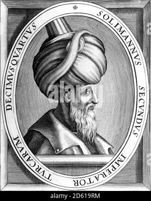 Suleiman il magnifico. Ritratto del decimo e più lungo sultano dell'Impero Ottomano, Suleimano i (1494-1566), incisione intorno al 1900 Foto Stock