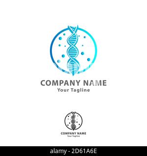 Elica di DNA modello Logo. Vettore di genetica Design. Illustrazione biologico Illustrazione Vettoriale