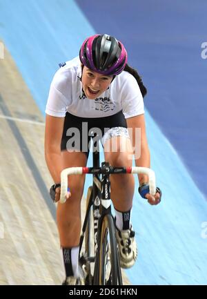 Elimination Race Girls Group A Heat 1 al Derby Velodrome, Derby Arena Foto Stock