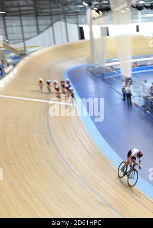 Elimination Race Girls Group A Heat 1 al Derby Velodrome, Derby Arena Foto Stock