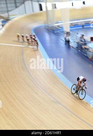 Elimination Race Girls Group A Heat 1 al Derby Velodrome, Derby Arena Foto Stock