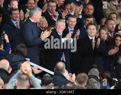 Manchester United ex direttore Sir Alex Ferguson negli stand Foto Stock