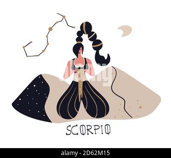 Segni zodiacali Scorpio Vector illustrazione del simbolo zodiaco. Illustrazione Vettoriale