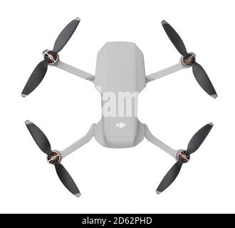 dji mavic percorso mini drone isolato su bianco Foto Stock