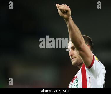 Billy Sharp di Sheffield United festeggia dopo il gioco Foto Stock