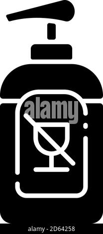 Icona glifo nero dell'igienizzatore senza alcool Illustrazione Vettoriale