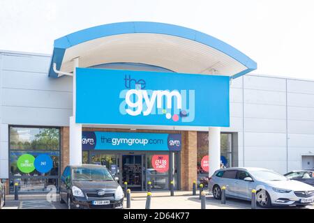 The Gym Group low cost gym, Priority Retail Park, Colliers Wood, London Borough of Merton, Greater London, England, United Foto Stock