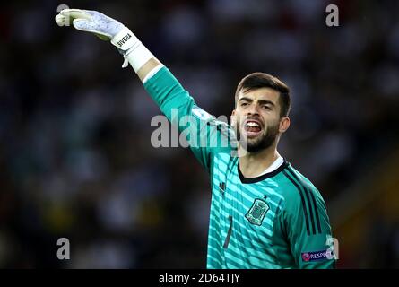 Spagna U21 portiere Antonio Sivera Foto Stock