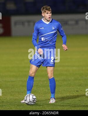 Lewis Cass of Hartlepool si è Unito durante la partita della Vanarama National League tra Hartlepool United e Bromley a Victoria Park, Hartlepool martedì 13 ottobre 2020. (Credit: Mark Fletcher | MI News) Foto Stock