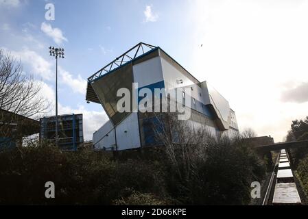 Lo stadio di Birmingham City al sole prima dello Sky Bet Championship presso il Trillion Trophy Stadium di St Andrew Foto Stock