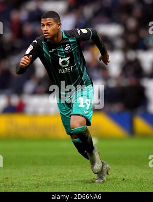 Il Rhian Brewster di Swansea City in azione Foto Stock