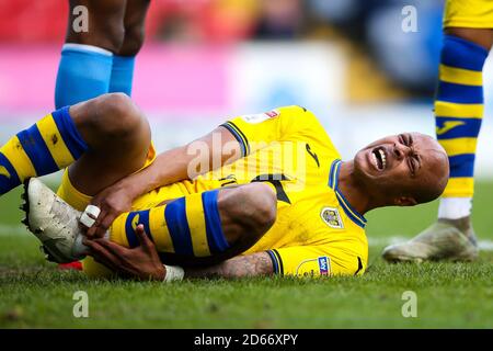 Andre Ayew di Swansea City durante la partita del campionato Sky Bet a Ewood Park Foto Stock