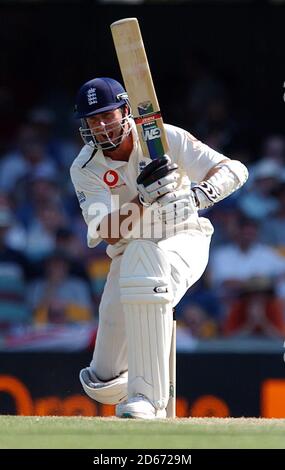 Michael Vaughan in Inghilterra in azione contro l'Australia. Foto Stock