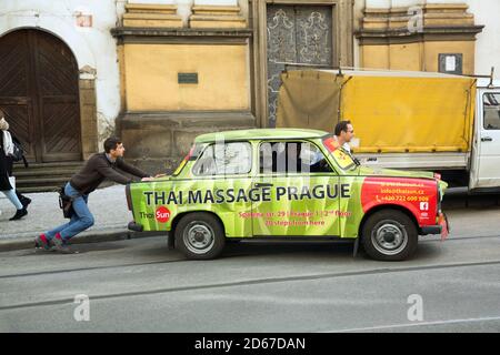 Guasto Trabant auto a praga Foto Stock