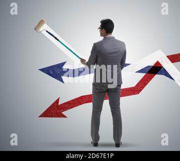 Imprenditore grafici di disegno nel concetto di previsione Foto Stock