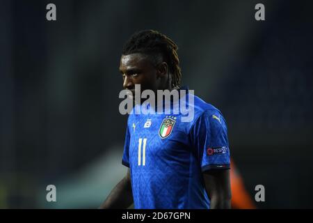 Bergamo, Italia. 14 Ott 2020. Moise Kean (Italia) durante la partita UEFA 'Nations League 2020-2021' tra Italia 1-1 Neterlands al Gewiss Stadium 14 ottobre 2020 a Bergamo, Italia. Credit: Maurizio Borsari/AFLO/Alamy Live News Foto Stock