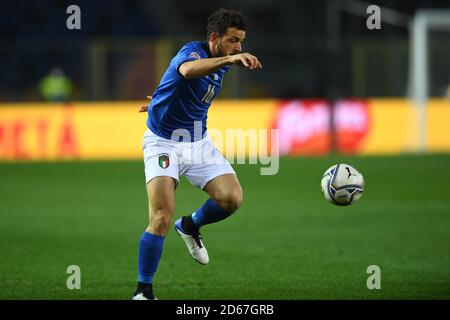 Bergamo, Italia. 14 Ott 2020. Alessandro Florenzi (Italia) durante la partita UEFA 'Nations League 2020-2021' tra Italia 1-1 Neterlands allo stadio Gewiss 14 ottobre 2020 a Bergamo, Italia. Credit: Maurizio Borsari/AFLO/Alamy Live News Foto Stock