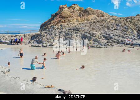 Fango, Isola di Vulcano, Isole Eolie, Sicilia, Italia, Foto Stock