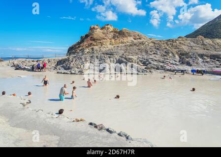 Fango, Isola di Vulcano, Isole Eolie, Sicilia, Italia, Foto Stock