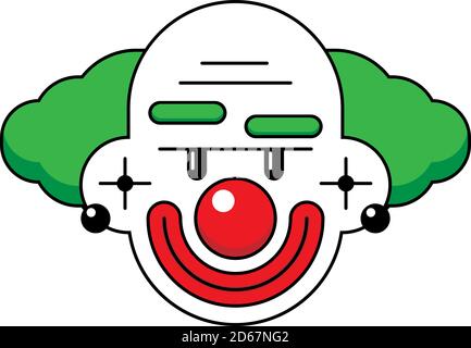 Smiling Joker Face Vector, illustrazione. Foto Stock