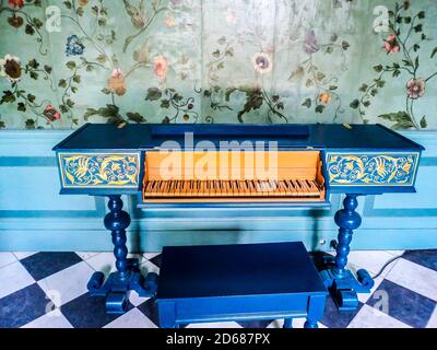 Clavichord vecchio strumento musicale. Foto Stock