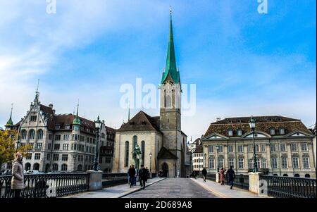 La chiesa Fraumunster. Zurigo, Svizzera Foto Stock