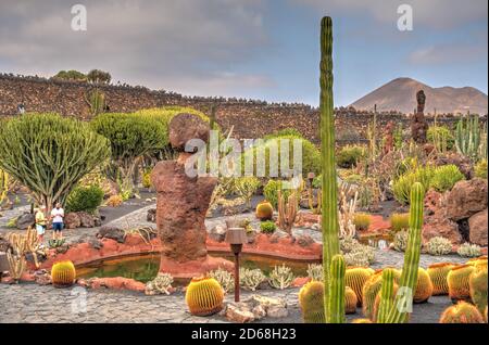 Il Giardino dei Cactus a Lanzarote Foto Stock