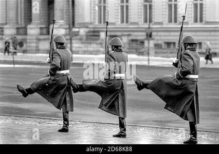 Cambio della guardia al Neue Wache in Est Berlino Foto Stock