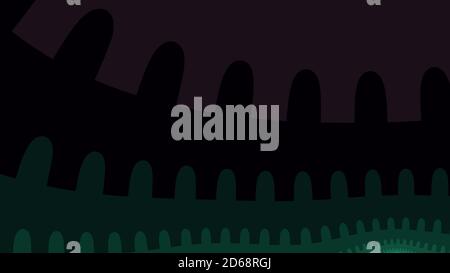 Sfondo colorato della scena notturna di Halloween. Foto Stock