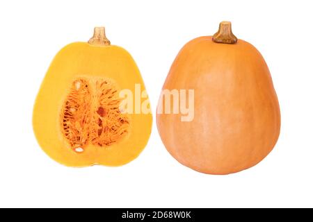 La zucca isolati su sfondo bianco Foto Stock