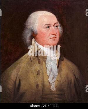 John Adams (1735-1826), statista americano e padre fondatore, 2 ° presidente degli Stati Uniti, ritratto dipinto da John Trumbull, 1793 Foto Stock