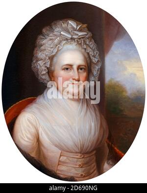 Martha Washington (1731-1802), prima Signora degli Stati Uniti d'America, ritratto di Rembrandt Peale, 1853 Foto Stock