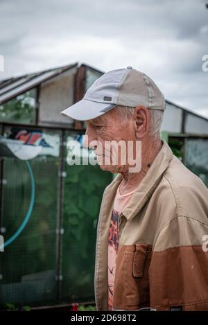 Ryazan, Russia - 27 luglio 2019: Agricoltore senior in Russia. Foto Stock