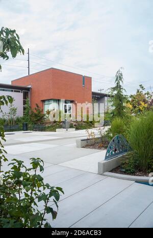 La Northgate Public Library e il Northgate Community Center si trovano nello stesso albergo a North Seattle, Washington. Foto Stock