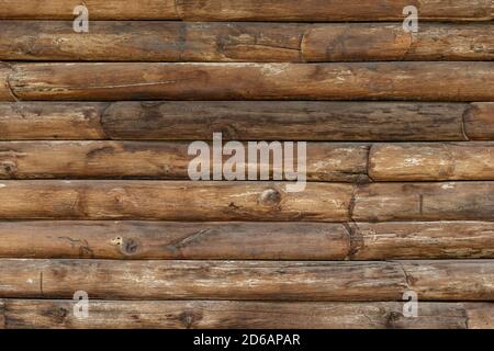 Legno marrone plank parete texture sfondo. Vista dall'alto vecchio grunge vintage tavola di legno modello naturale. Parete di legno rigenerata struttura di pannello. Foto Stock