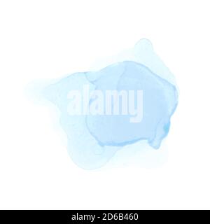 Acquerello schizzi blu. Grana inchiostro alcol. Astratto sfondo colorato. Tessuto ad acquerello dipinto a mano Illustrazione Vettoriale