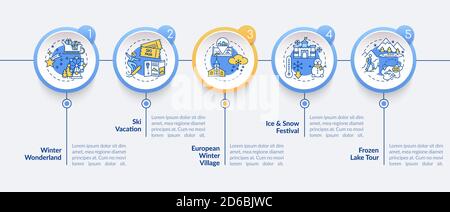 Modello infografico per le vacanze invernali Illustrazione Vettoriale