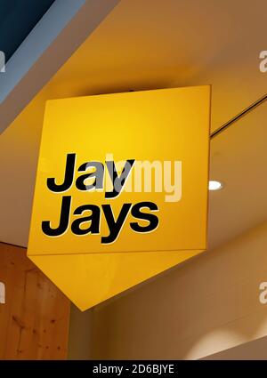 Townsville, Queensland, Australia - Giugno 2020: Segnaletica Jay Jays al Centro commerciale Stockland Foto Stock