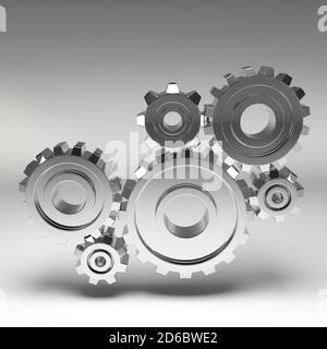 Ruote dentate in acciaio - icona strumenti e impostazioni Foto Stock