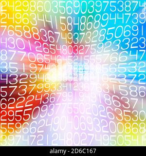 contesto astratto di numeri, numerologia e concetto matematico Foto Stock