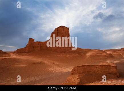 Vista panoramica del deserto di Kalut, Iran. Paesaggio desertico a Kalut, Iran, Persia Foto Stock