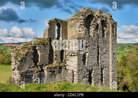 Il castello di Clun, Clun, Shropshire Foto Stock