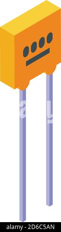 Icona del condensatore elettrico, stile isometrico Illustrazione Vettoriale